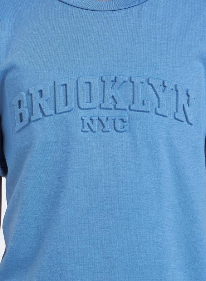 Styli Boys Blue Embossed Detail Oversized T-Shirt - Image 3